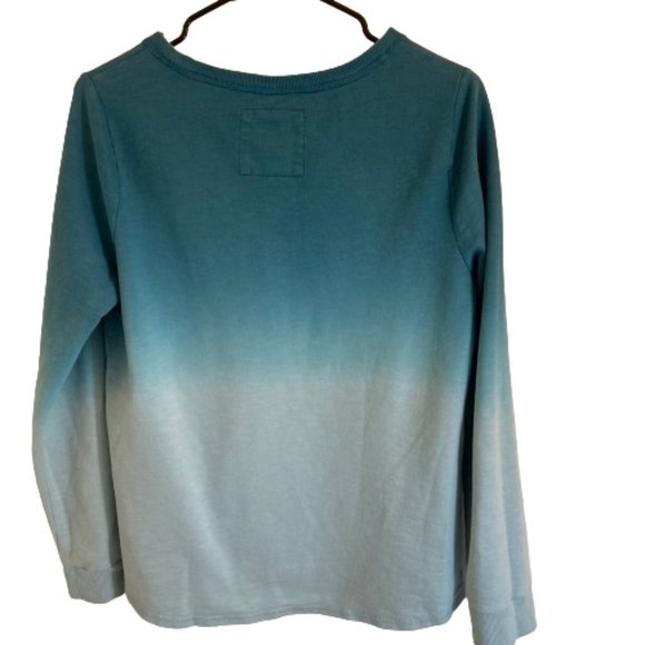 Sonoma Women's Color Fade Tie Dye Long Sleeve Sweatshirt, Cozy, Teal, sz Medium - Picture 2 of 5